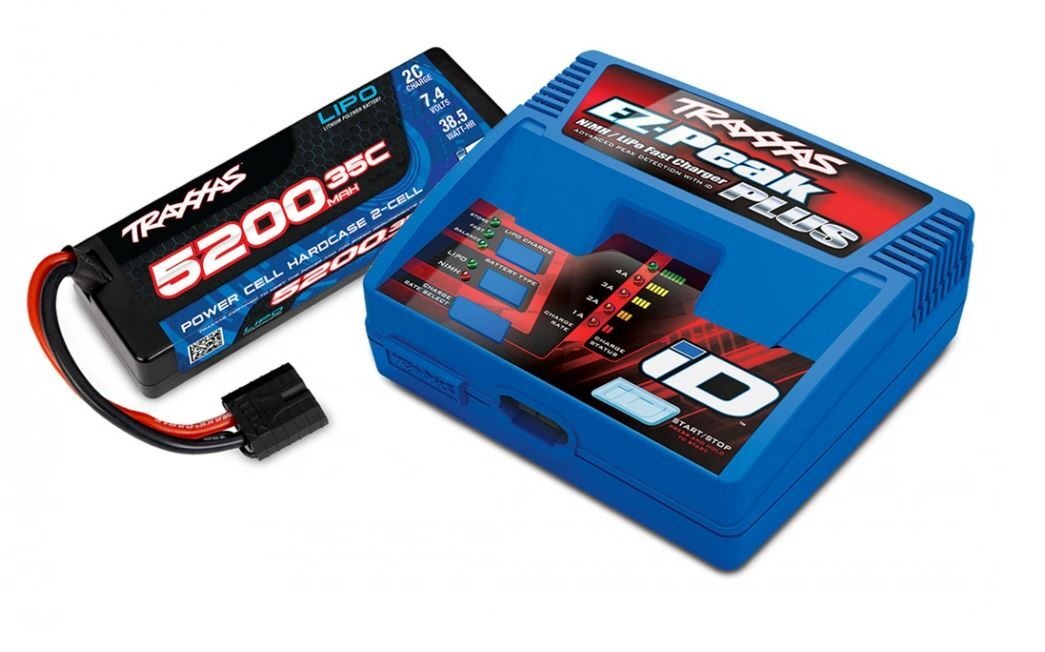 Traxxas Charger EZ-Peak Plus 4A and 2S 5200mAh Hard Battery Combo