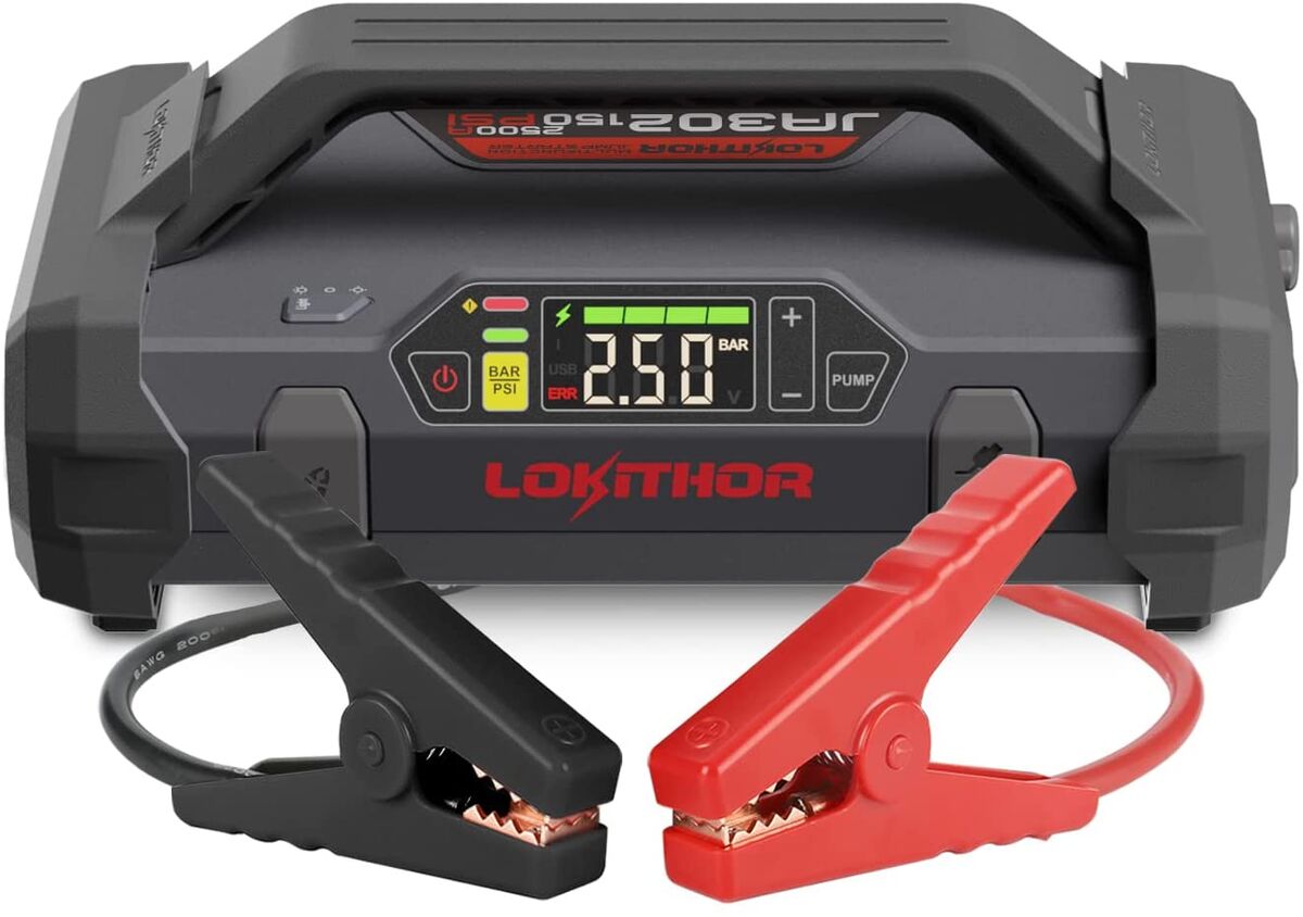 Lokithor 2500A Lithium Jump Starter with 150PSI Air Inflator