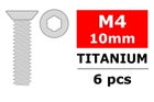 Team Corally Titanium Screws M4 x 10mm - Hex Flat Head - (6)