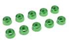 Team Corally Aluminium Washer for M4 Socket Head Screws OD=10mm Green (10)