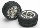 Traxxas Victory Tires Pre-Glued On Twin Spoke Wheels, Rear (2)