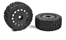 Team Corally Off-Road 1/8 Truggy Tires - Tracer - Glued on Black Rims (2)