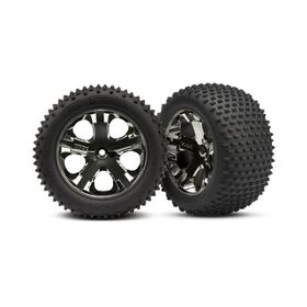 Traxxas Tires & Wheels Alias/All-Star Black Chrome 2,8" TSM (2)