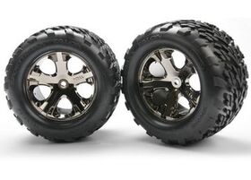 Traxxas Tire & wheels - Talon 2.8" All-Star Black Chrome Wheels - (2)