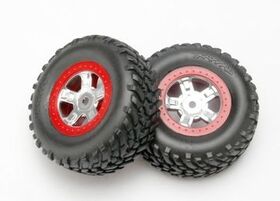 Traxxas Tire and Wheels, SCT/SCT 1/16 (2)