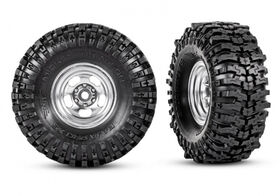 Traxxas Tires & Wheels Mickey Thompson Baja Pro Xs/ Satin Chrome 2.4x1.0 (2)