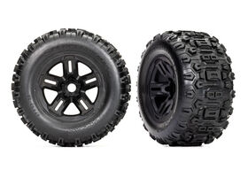 Traxxas Tires & Wheels 3.8" Sledgehammer Tires - Black Wheel - 17mm Hex -(2)