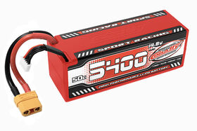 Team Corally Sport Racing 50C LiPo Battery 5400mAh 14.8V Stick 4S Hard Wire XT90