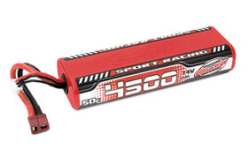 Team Corally Sport Racing 50C LiPo Battery 4500mAh 7.4V Round 2S Stick T-Plug