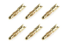Team Corally Bullit Connector 2.0mm Male Spring Type Gold Plated Wire Straight  (6)