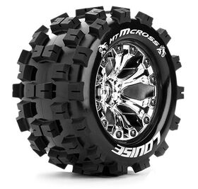 LOUISE RC Tire & Wheel MT-MCROSS 2.8" - Chrome - 0-Offset (2)