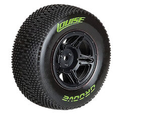 Louise SC - Groove SC Tyre With Black Rim For Traxxas Front (Mounted) - Soft - (2)