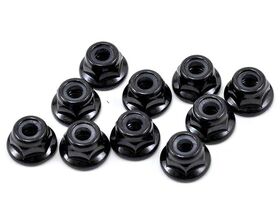 Tekno RC M4 Locknuts (flanged, black, 10pcs)