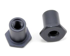 Tekno RC Steering Rack Bushings (aluminum, gun metal ano, 2pcs, EB48)