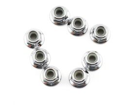 Traxxas  4mm Flanged Steel Nylon Locking Nuts - Serrated (8)