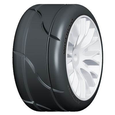 GRP 1:5 TC – W04 REVO – Mounted on White Wheel – 1 Pair