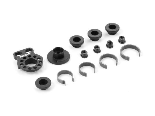 HUDY Alu Adjustable Servo Saver 1/12 - Set