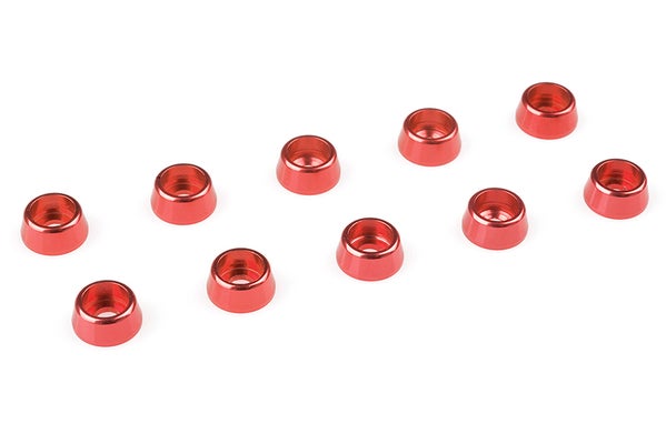 Team Corally Aluminium Washer for M2.5 Socket Head Screws OD=7mm Red (10)
