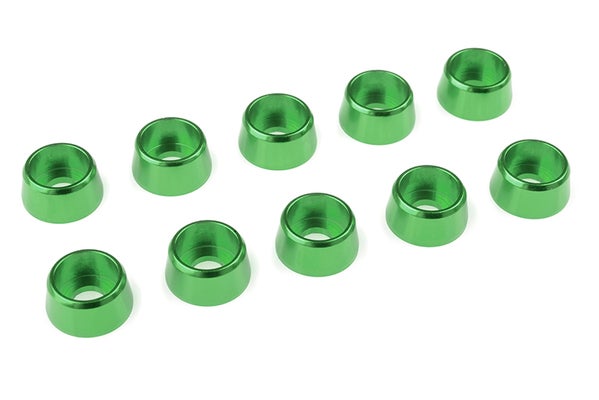 Team Corally Aluminium Washer for M4 Socket Head Screws OD=10mm Green (10)
