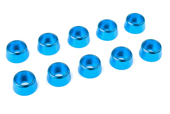 Team Corally Aluminium Washer for M4 Socket Head Screws OD=10mm Blue (10)