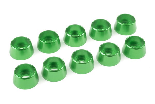 Team Corally Aluminium Washer for M5 Socket Head Screws OD=12mm Green (10)