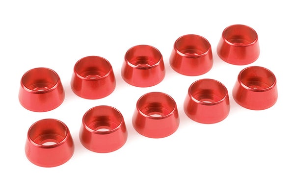 Team Corally Aluminium Washer for M5 Socket Head Screws OD=12mm Red (10)