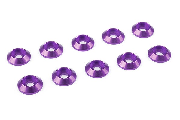 Team Corally Aluminium Washer for M3 Button Head Screws OD=10mm Purple (10)