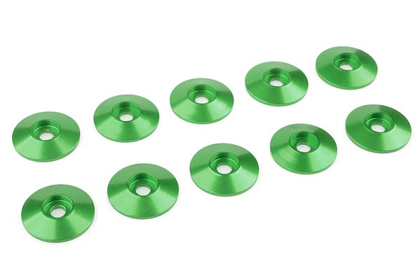 Team Corally Aluminium Washer for M3 Button Head Screws OD=15mm Green (10)