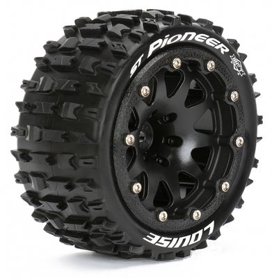 Louise RC ST-Pioneer 3.2" Truggy Tires - Black Beadlock - 0-Offset - Soft - (2)