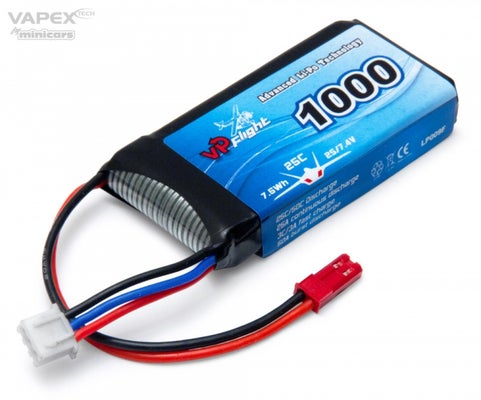 Vapextech Li-Po Battery 2S 7,4V 1000mAh 25C JST-RCY (BEC)