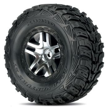 Traxxas Tires & Wheels, Kumho/Split-Spoke, 4WD/2WD Rear (2)