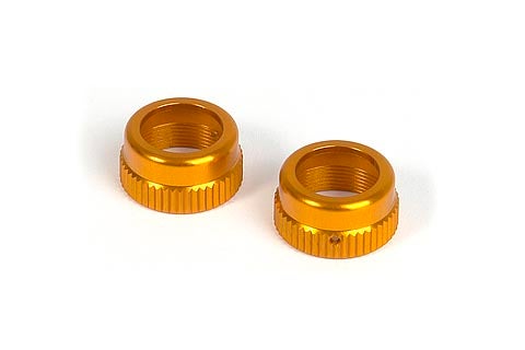 Xray Alu Shock Cap-Nut with Vent Hole - Orange (2)