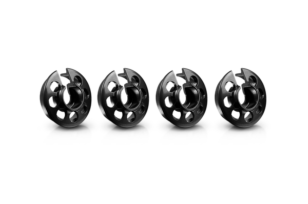 Xray Aluminum Shock Spring Retaining Collar Set (Black) (4)